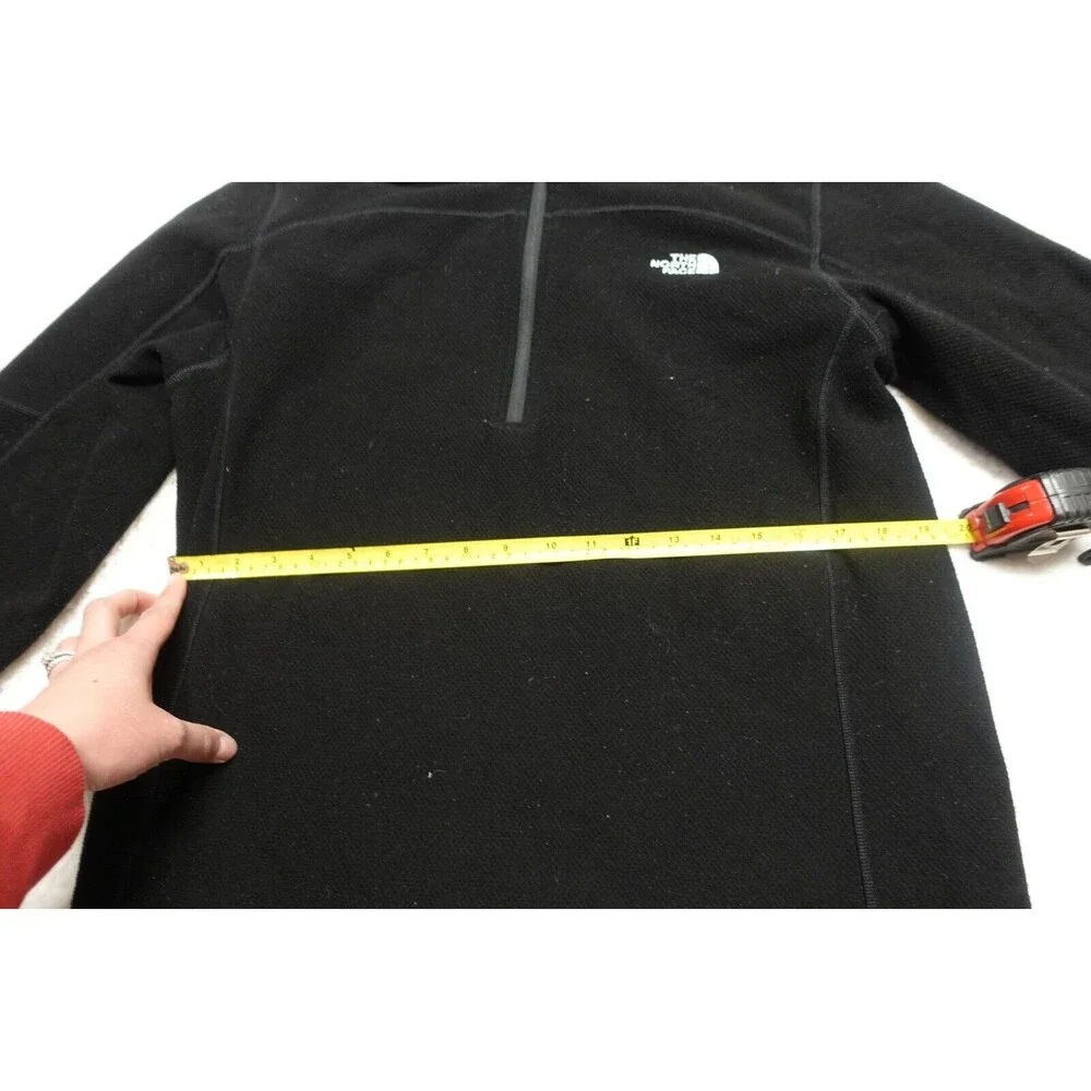 The North Face Jacket Mens Size M 1/4 ZIp Fleece Jacket Black Coat‎ Sweatshirt